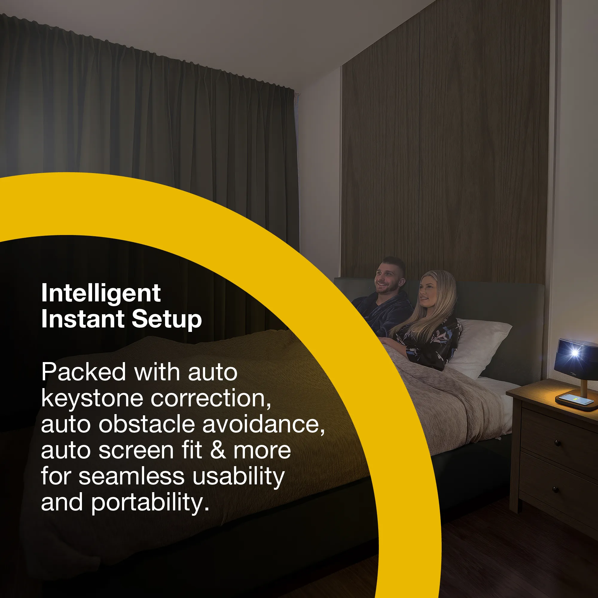 Epson LifeStudio Flex EF-73 Google TV 3LCD 4K UHD 1000 ANSI lm Portable LED Projector, Black