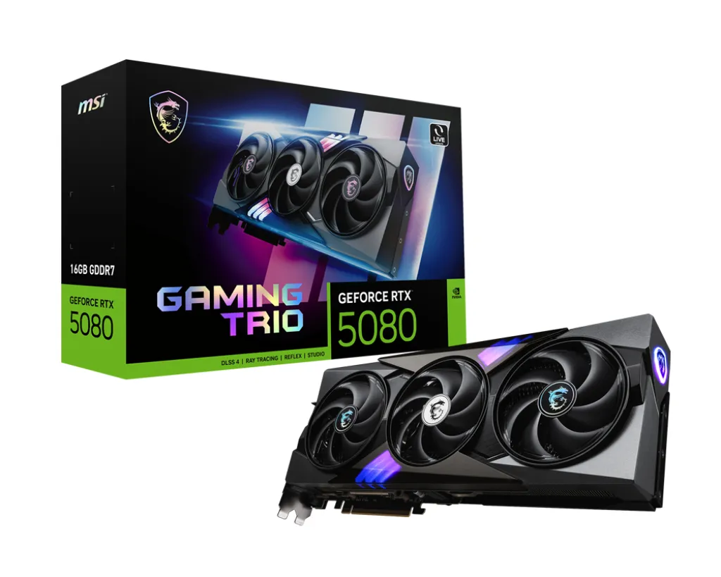 MSI GeForce RTX 5080 Gaming Trio 16 Gt OC -näytönohjain + NVIDIA Bundle: Arc Raiders