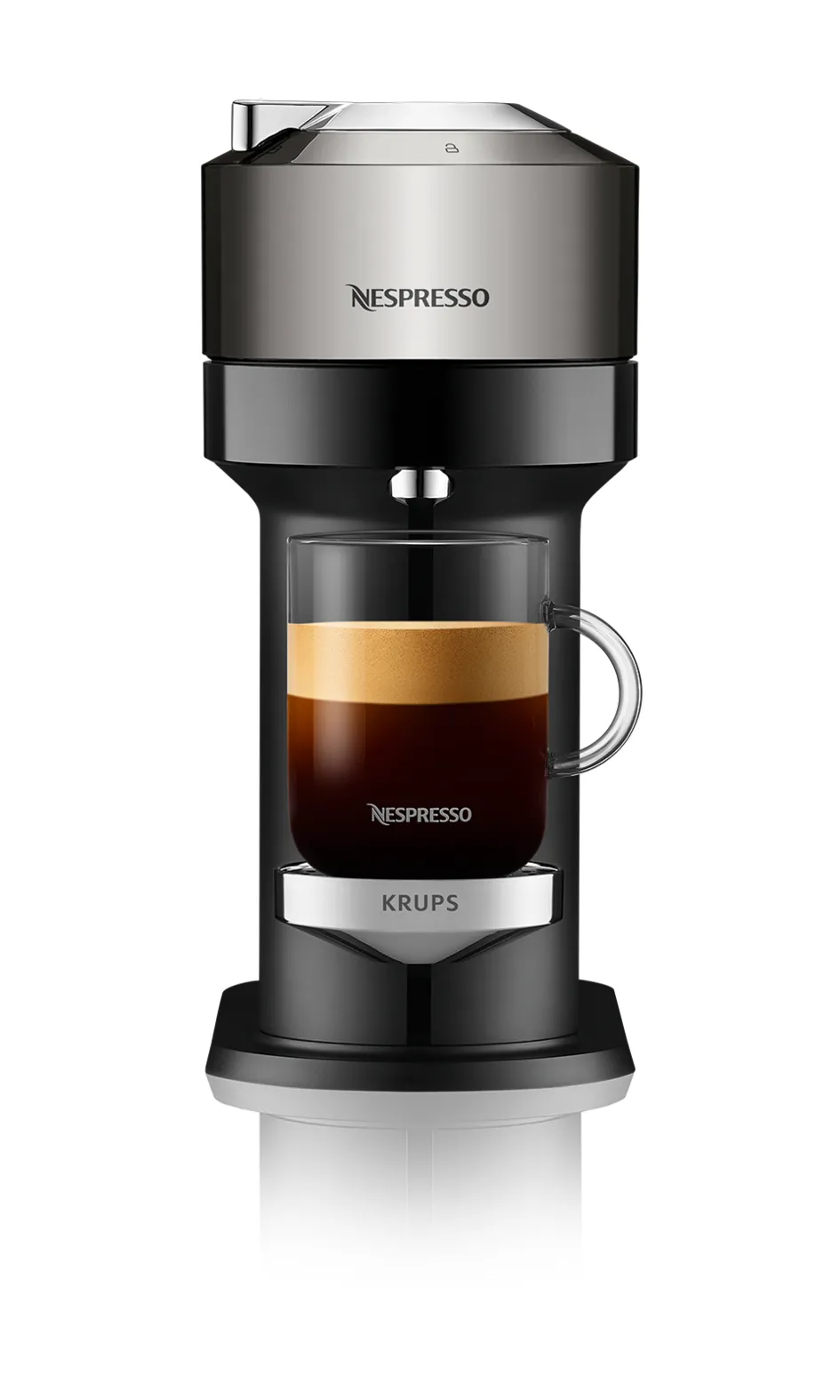 Krups Nespresso Vertuo Next Deluxe - capsule coffee maker, black/chrome