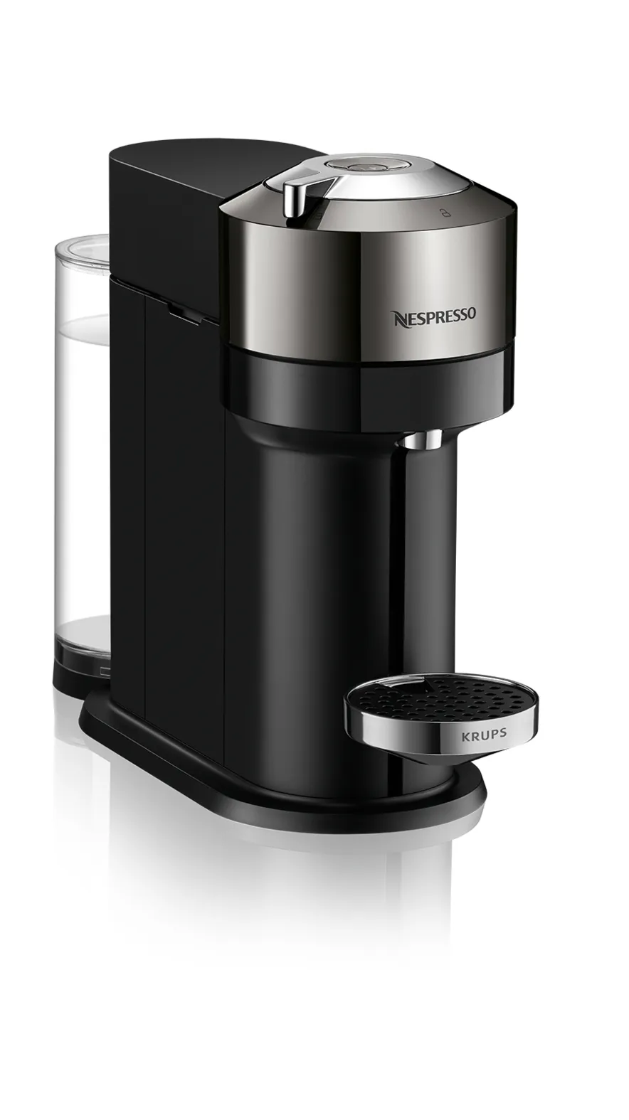 Krups Nespresso Vertuo Next Deluxe - capsule coffee maker, black/chrome