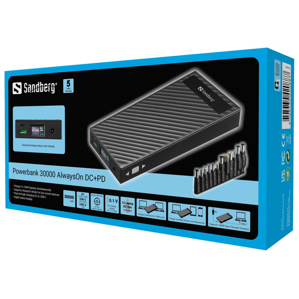 Sandberg Powerbank 30000 AlwaysOn DC+PD