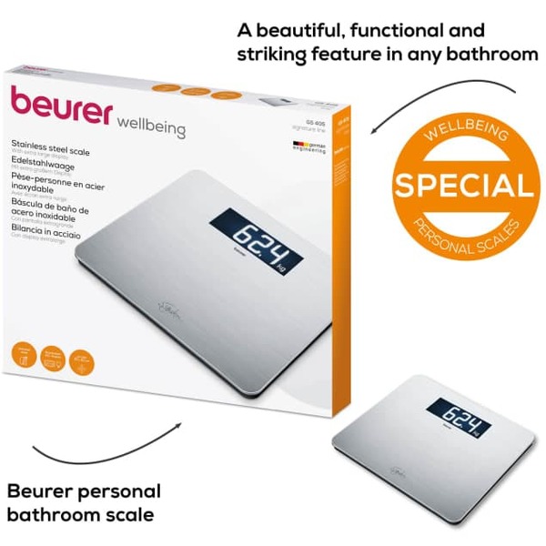 Beurer 73582 GS 405 Digital Bathroom Scale, 200 kg, Multicolour