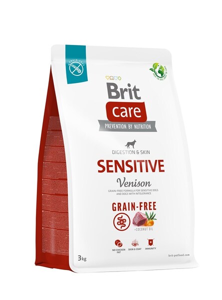 Brit Care Grain-free Sensitive Venison, Torrfoder f&ouml;r hund, Adult, 3 kg