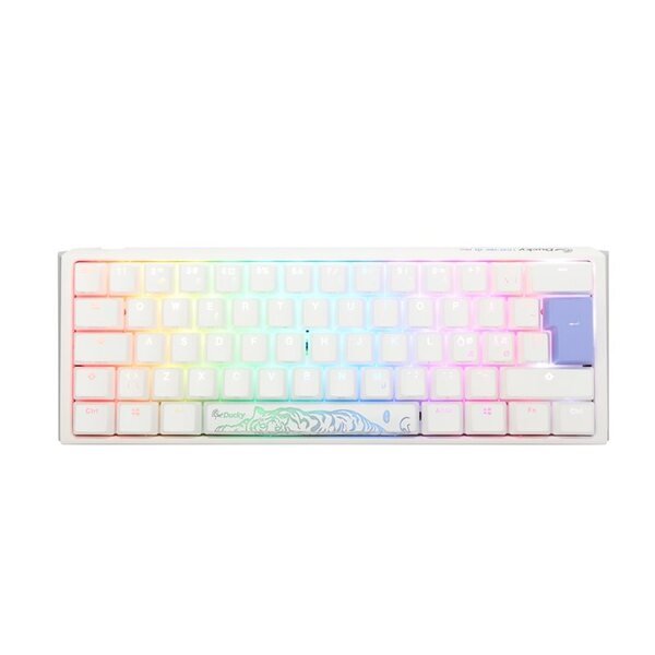 Ducky One 3 Classic Pure White Mini 60% Cherry Blue RGB - speltangentbord