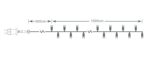 NORDIC HOME LED-valosarja, ajastintoiminto, soveltuu sis&auml;- ja ulkok&auml;ytt&ouml;&ouml;n, 15 m