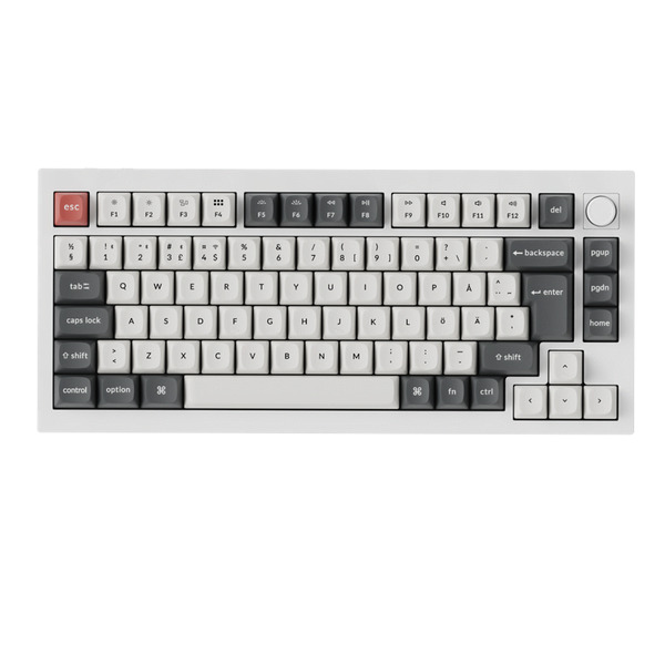 Keychron Q1 Ultra 8K 75% Wireless Mechanical Gaming Keyboard, Silk POM Brown, White