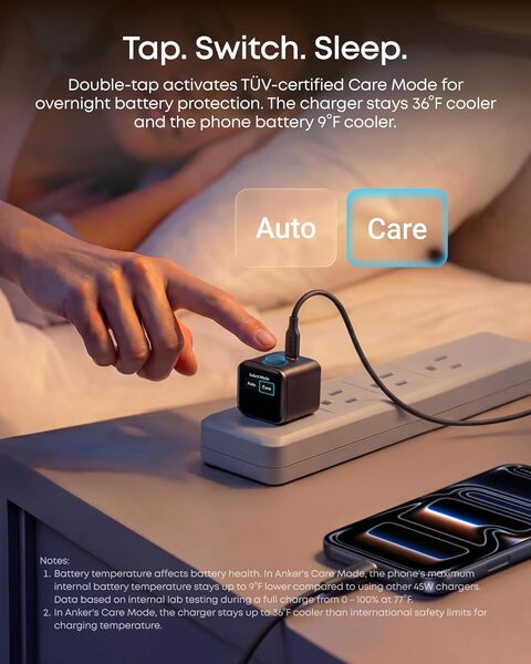 Anker Nano 45W Smart Display (A121DG21) - USB-C-laddare, vit