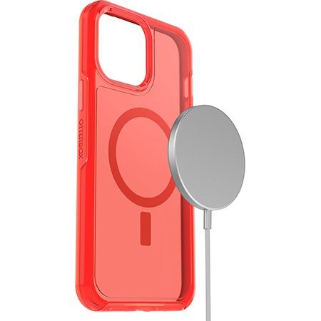 OtterBox Symmetry Plus Clear iPhone 13 Pro Max / iPhone 12 Pro Max- trans red - (ei palautusoikeutta)