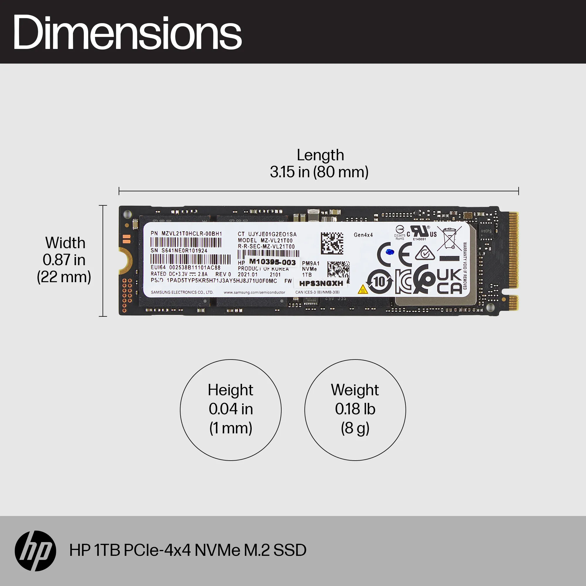 HP 1TB PCIe NVMe M.2 SSD