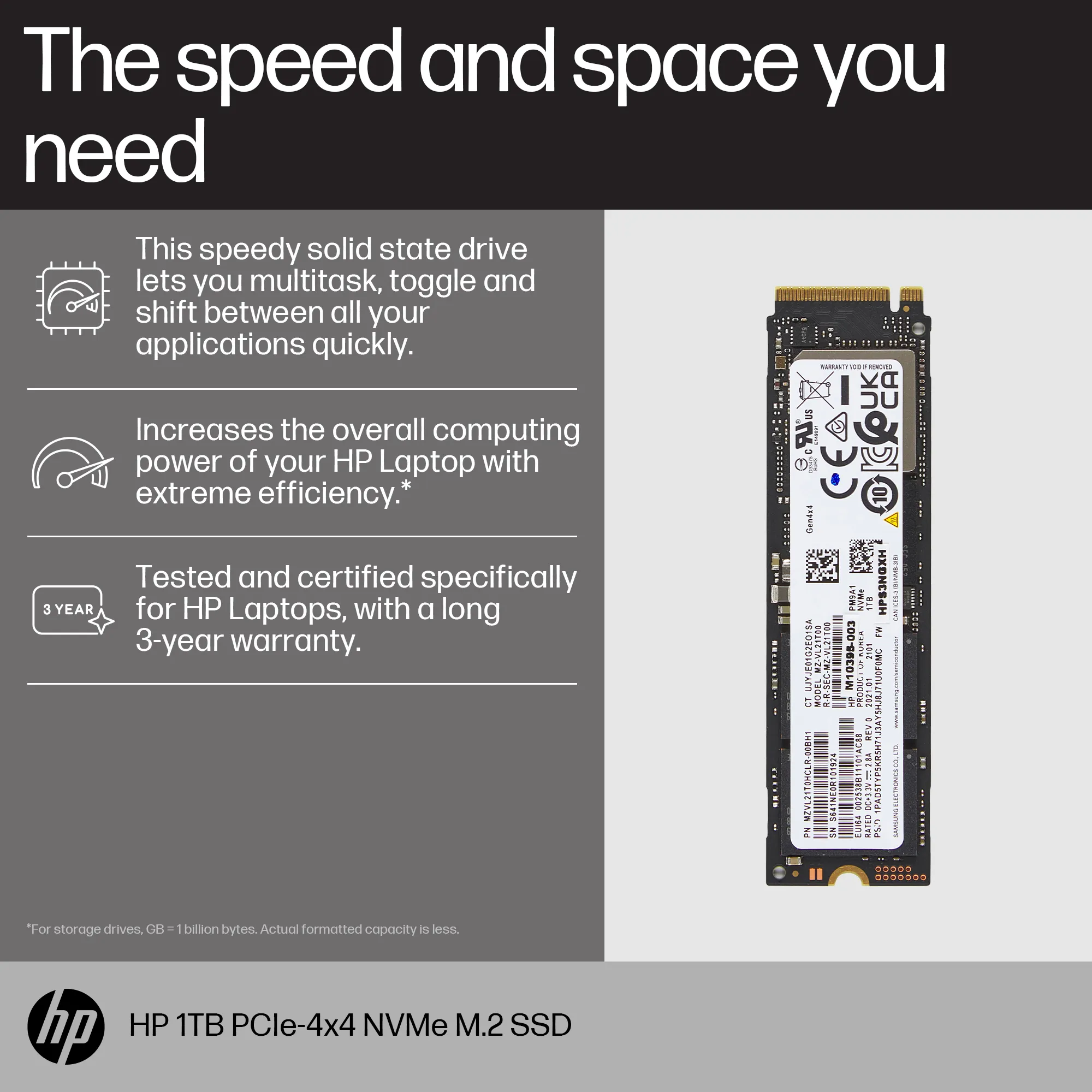 HP 1TB PCIe NVMe M.2 SSD