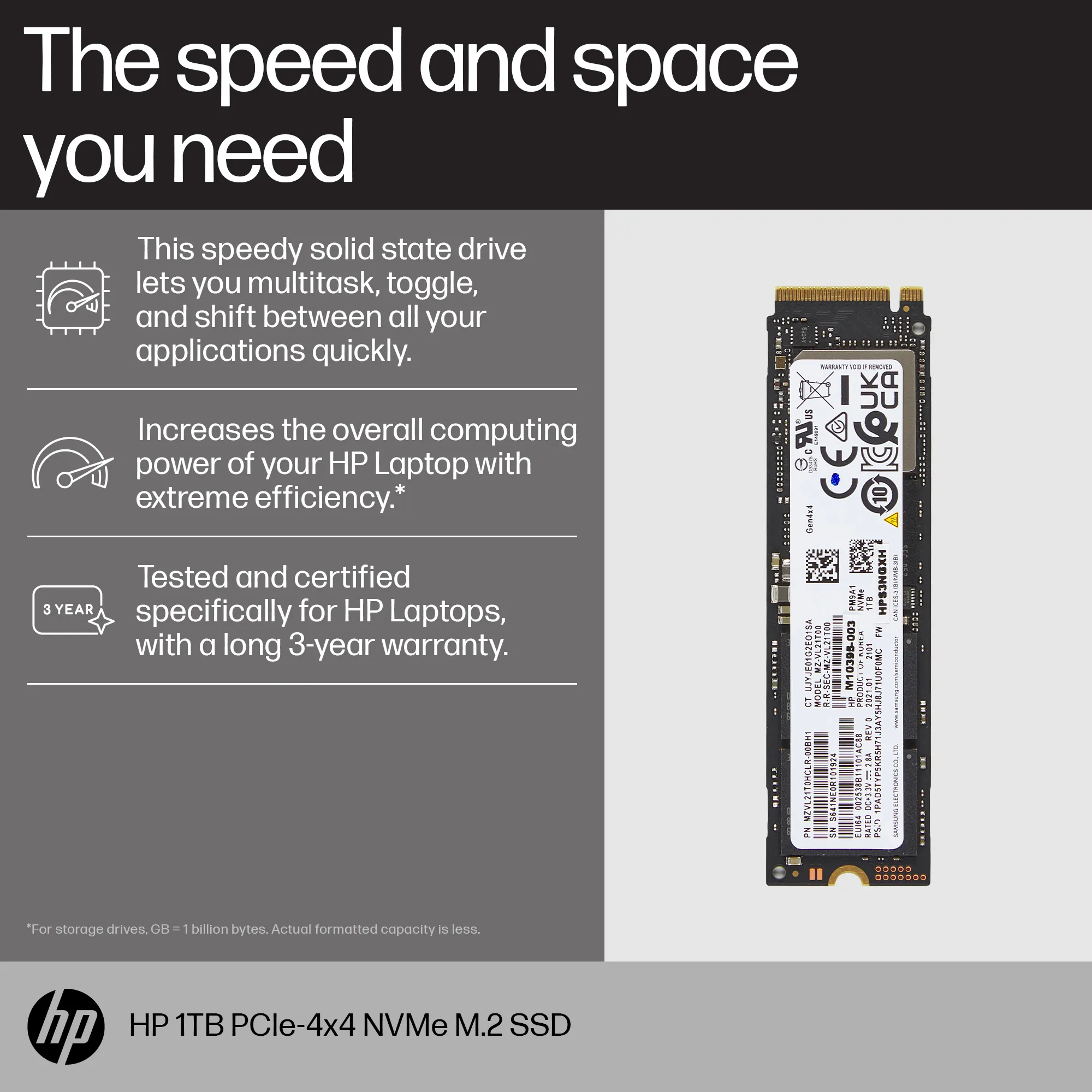 HP 1TB PCIe NVMe M.2 SSD
