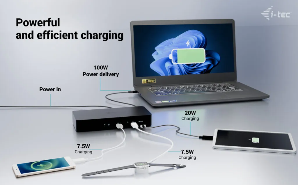 I-TEC Universal Intelligent Dual Display Docking Station, PD I-TEC Universal Intelligent Dual Display Docking Station, PD