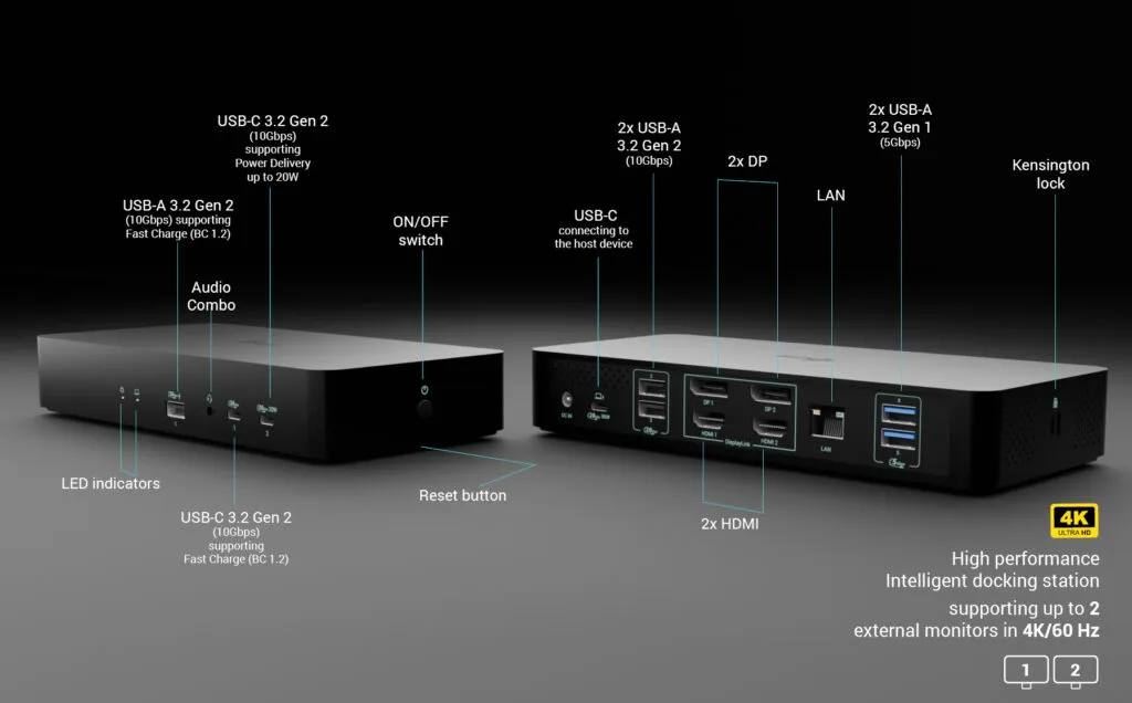 I-TEC Universal Intelligent Dual Display Docking Station, PD I-TEC Universal Intelligent Dual Display Docking Station, PD