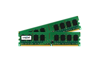 Crucial - DDR2 - 2 GB: 2 1 GB - DIMM 240-nastainen - 800 MHz / PC2-6400 - CL6 - 1.8 V - puskuroimaton - non-ECC