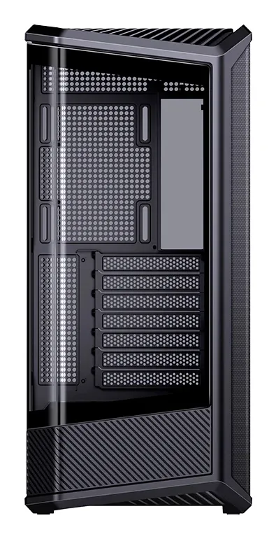 JONSBO D400 -miditornikotelo ikkunalla, musta