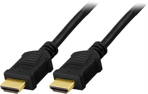 Deltaco HDMI &ndash; HDMI 2.0 -kaapeli, 0,5m, Musta