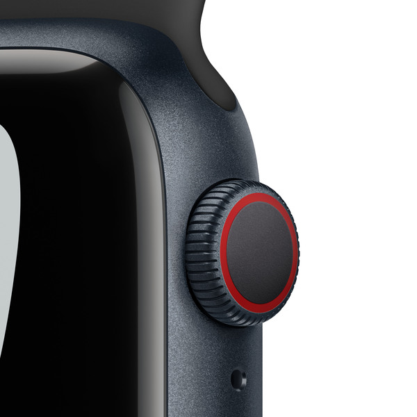 Apple Watch Nike Series 7 GPS + Cellular, 41mm Midnight Aluminium Case with Anthracite/Black Nike Sport Band - Regular