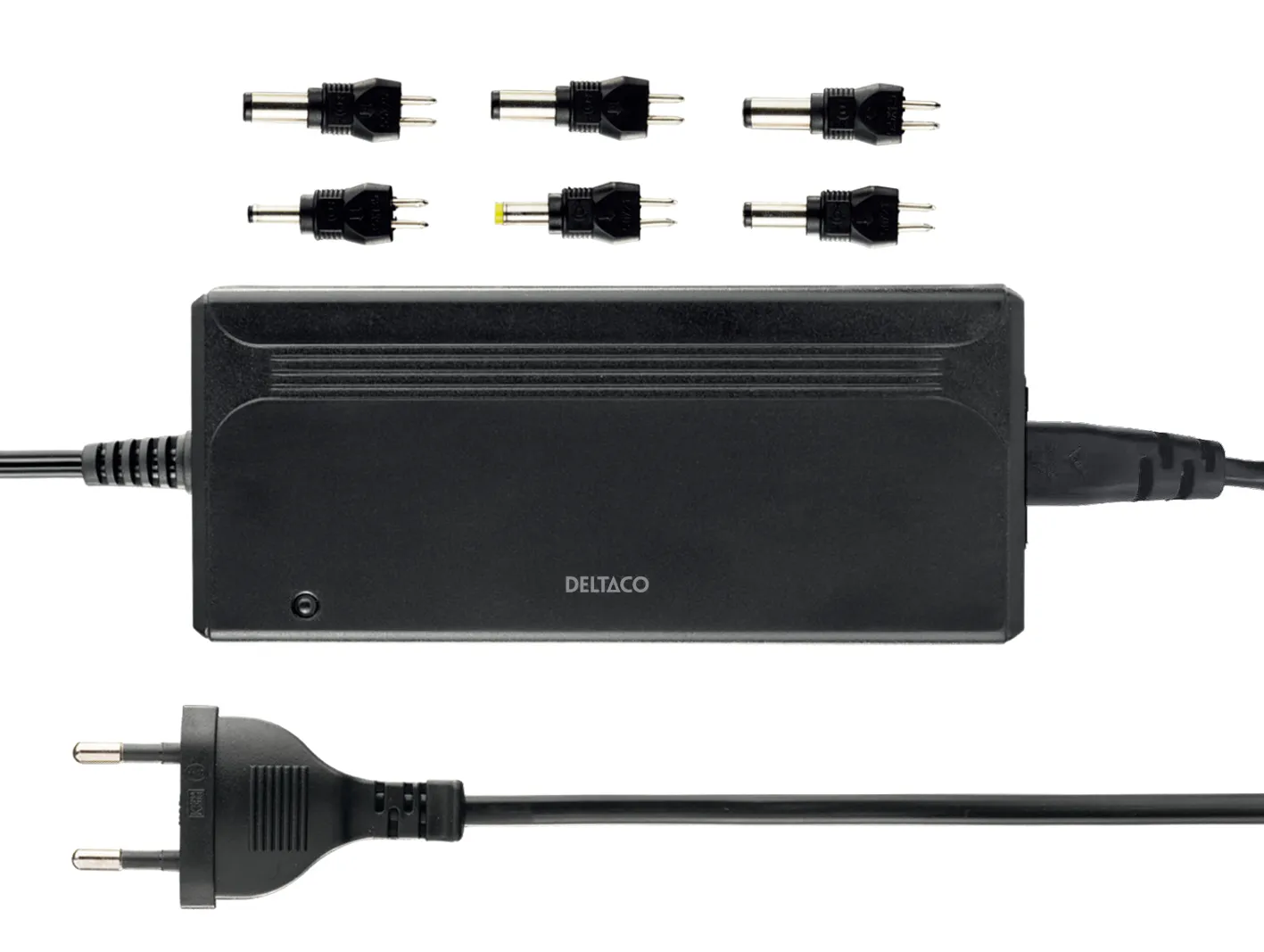 Deltaco 100-240 V, 5-15 V DC, 3 A max, 36 W, 6 tips - charger