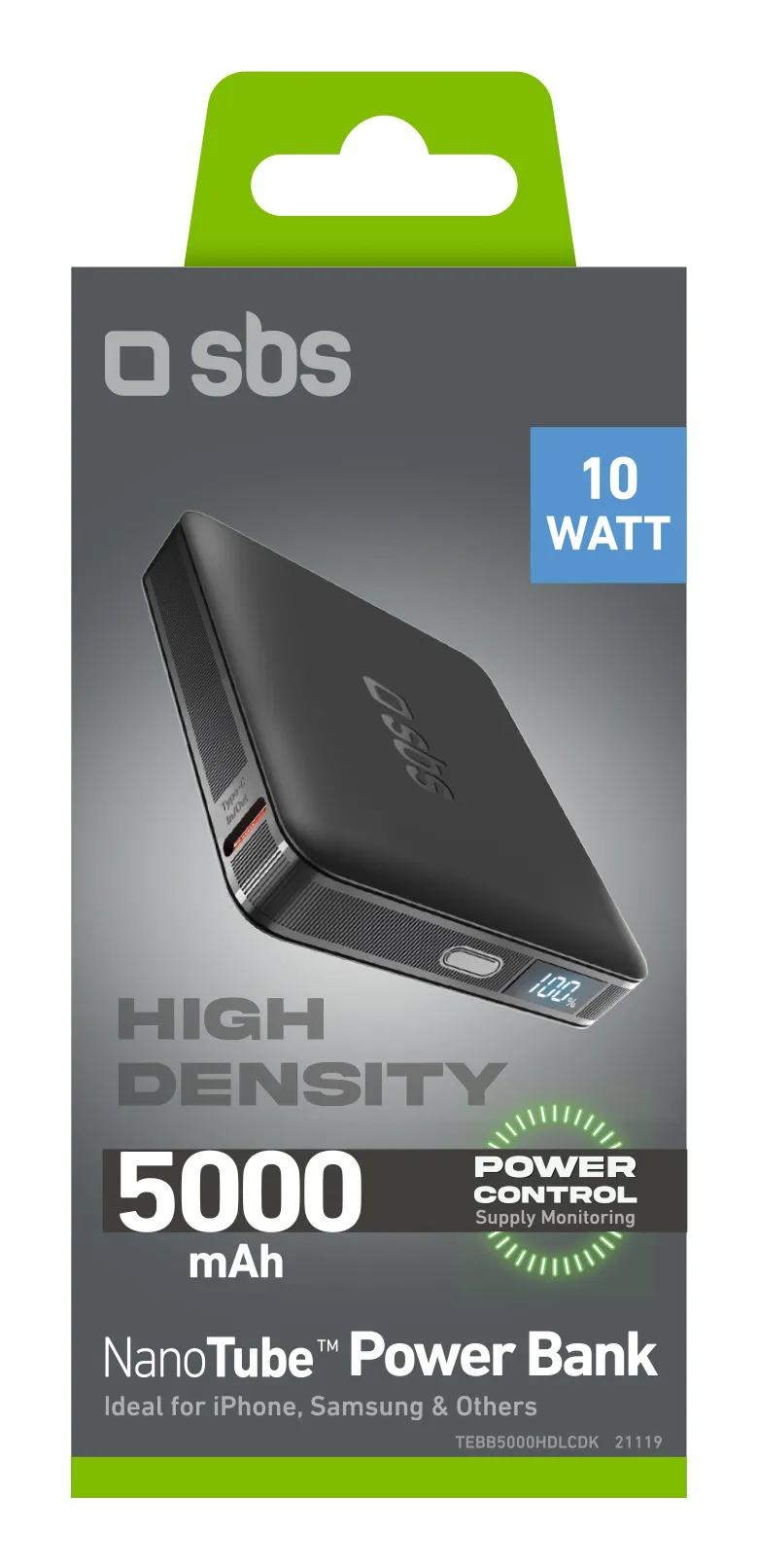 SBS TEBB5000HDLCDK 5000 mAh, 10W - powerbank, Black