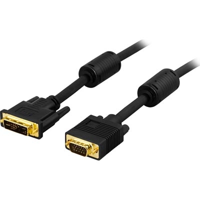 Deltaco DVI-A - VGA - cable, 2 m, Black