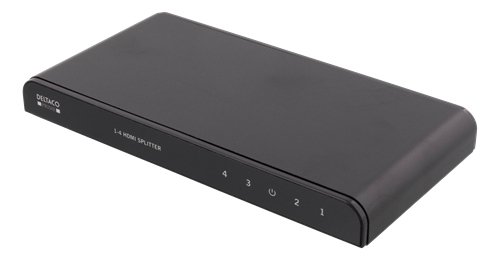 DELTACO PRIME HDMI Splitter, 1 till 4 splitter, 4K, HDCP, 3D, svart