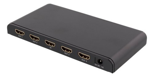 DELTACO PRIME HDMI Splitter, 1 till 4 splitter, 4K, HDCP, 3D, svart