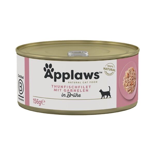 Applaws Tuna Fillet with Prawn in Broth, V&aring;tfoder f&ouml;r katt, Adult, 156 g