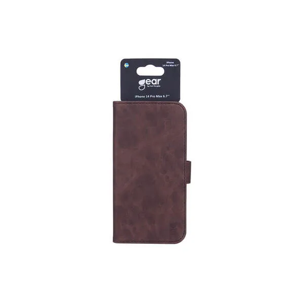 GEAR Wallet, iPhone 14 Pro Max - plånboksfodral, Brun