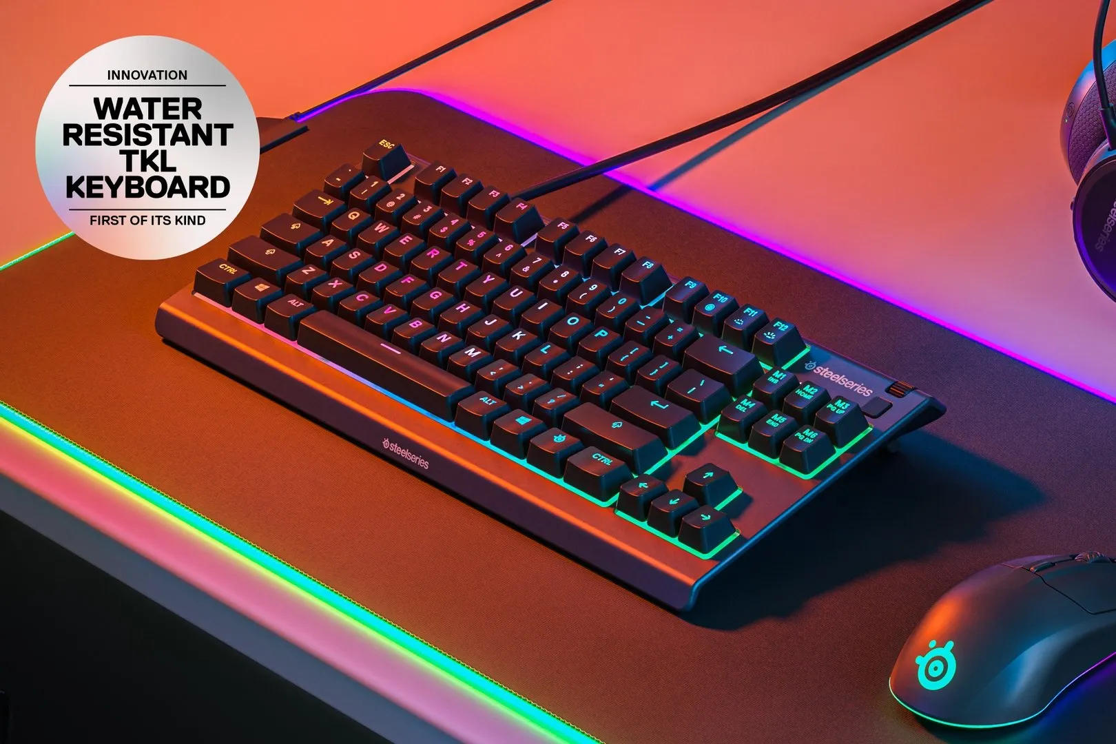 SteelSeries Apex 3, TKL Whisper Quiet - speltangentbord, svart