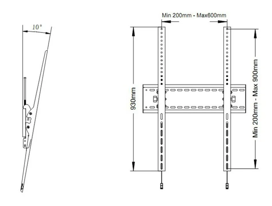 MB Universal Wallmount Tilt HD 1200x900 60-110inch 125kg