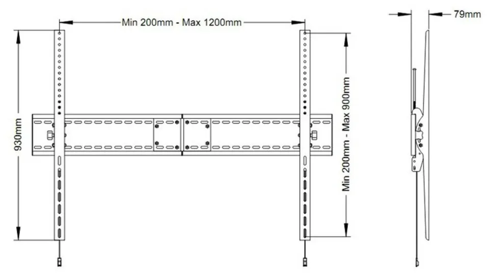 MB Universal Wallmount Tilt HD 1200x900 60-110inch 125kg
