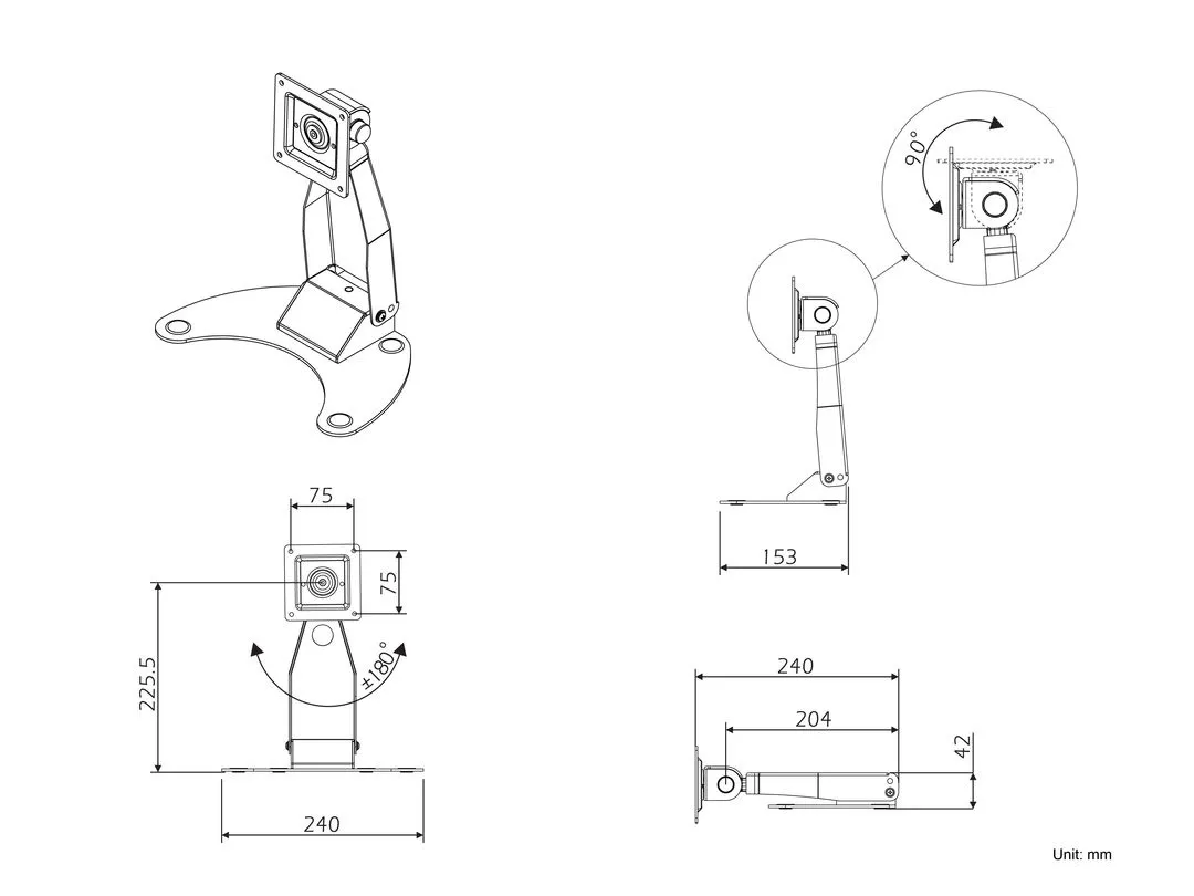 M Tablestand for Lockable Tablet Mount