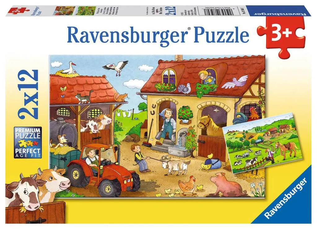 Ravensburger Children's Puzzle Hardworking on the Farm (2x 12 pieces)