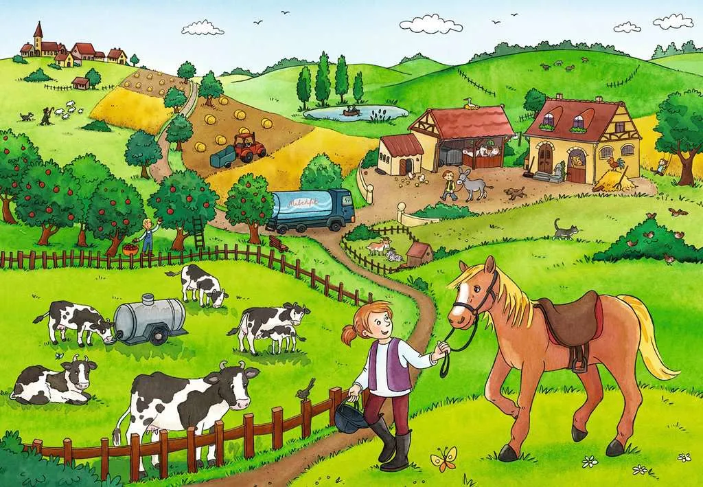 Ravensburger Children's Puzzle Hardworking on the Farm (2x 12 pieces)