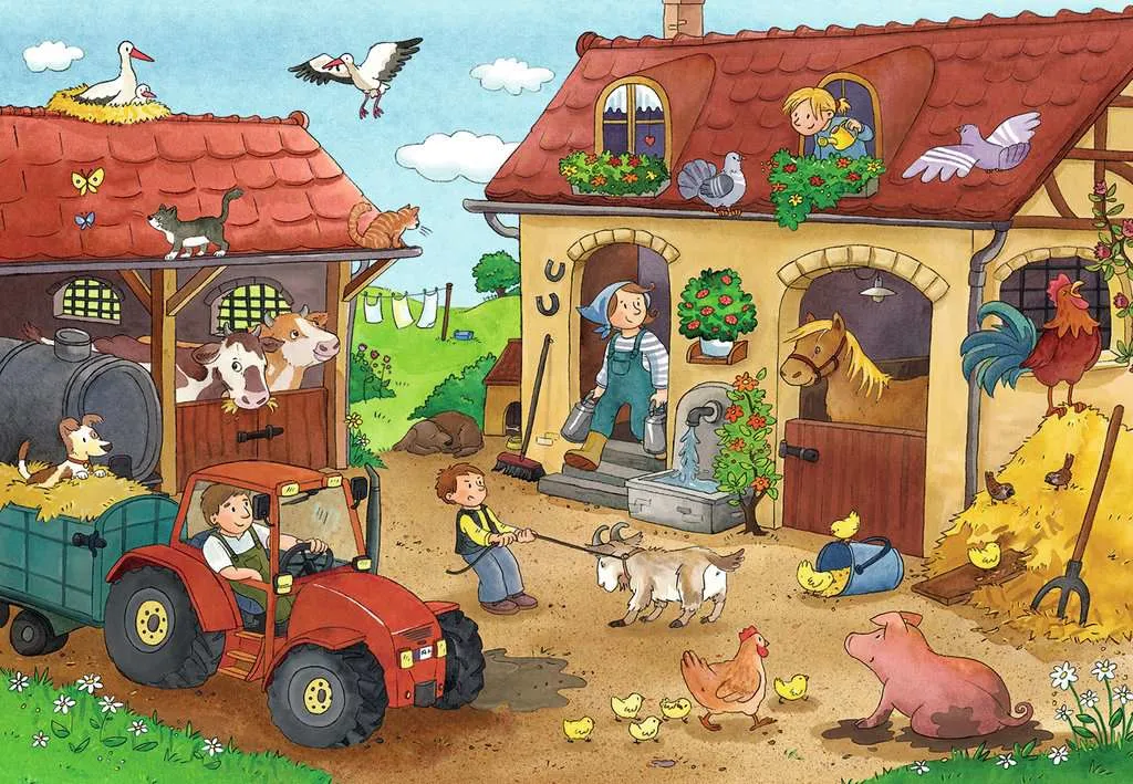 Ravensburger Children's Puzzle Hardworking on the Farm (2x 12 pieces)