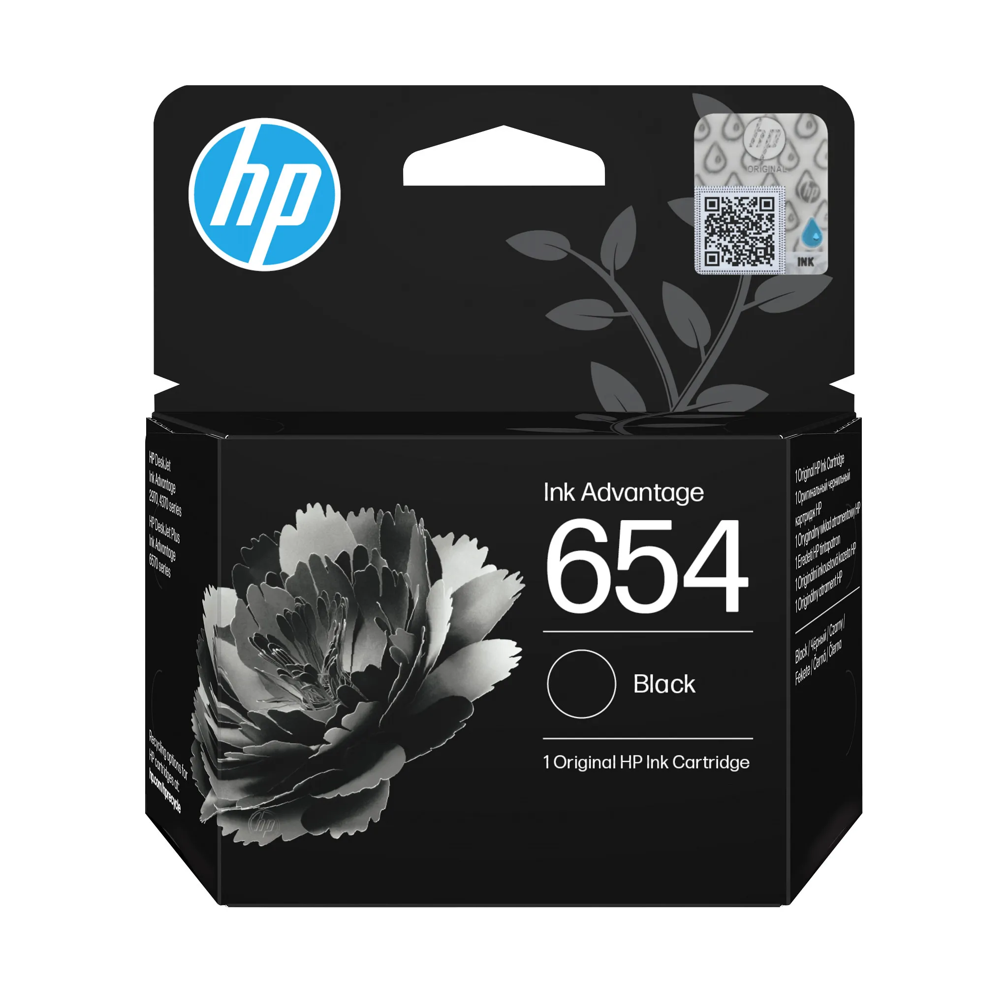 HP 654 -mustekasetti, 8 ml, musta