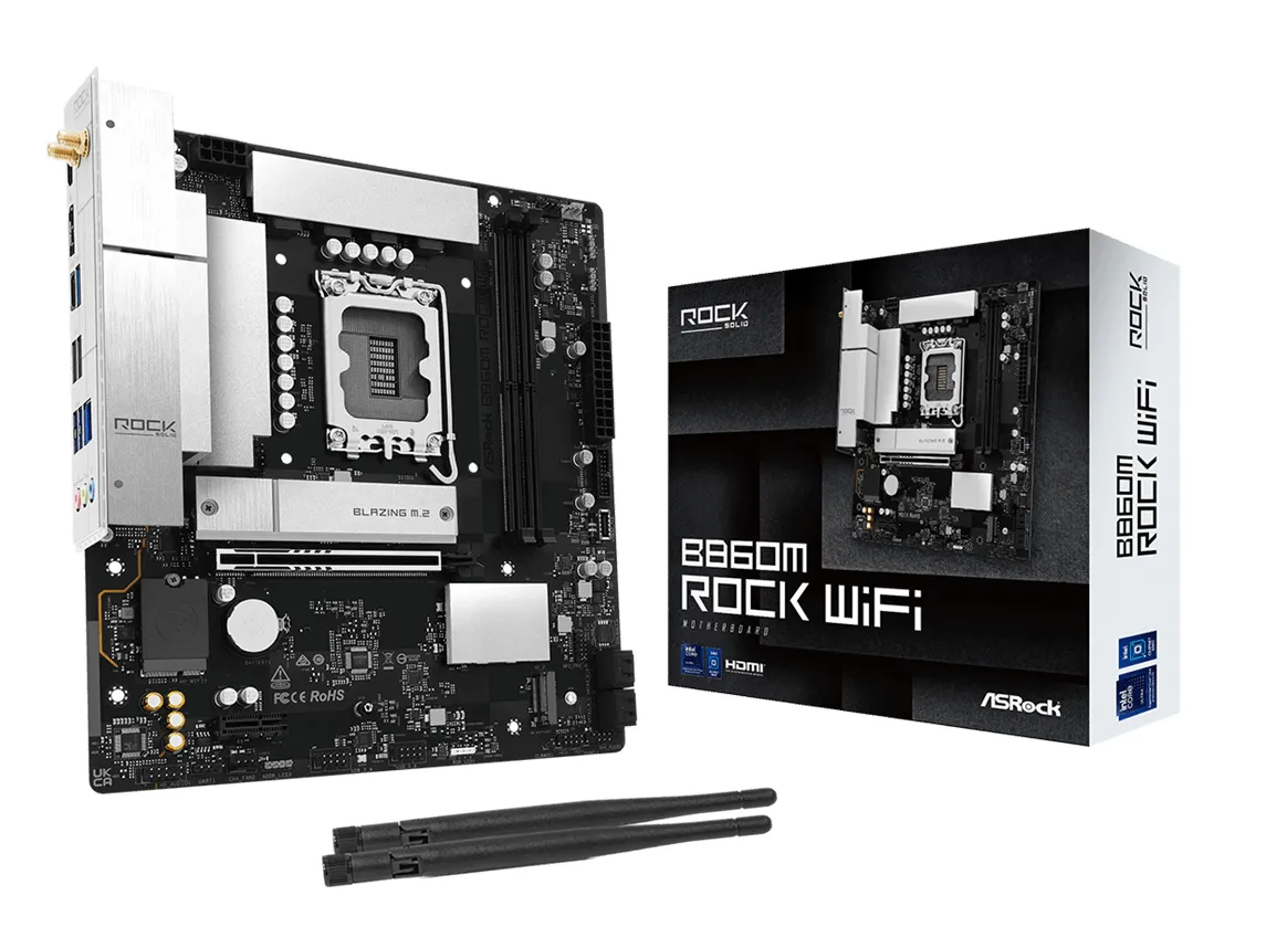 ASRock B860M Rock WiFi LGA 1851 mATX Motherboard