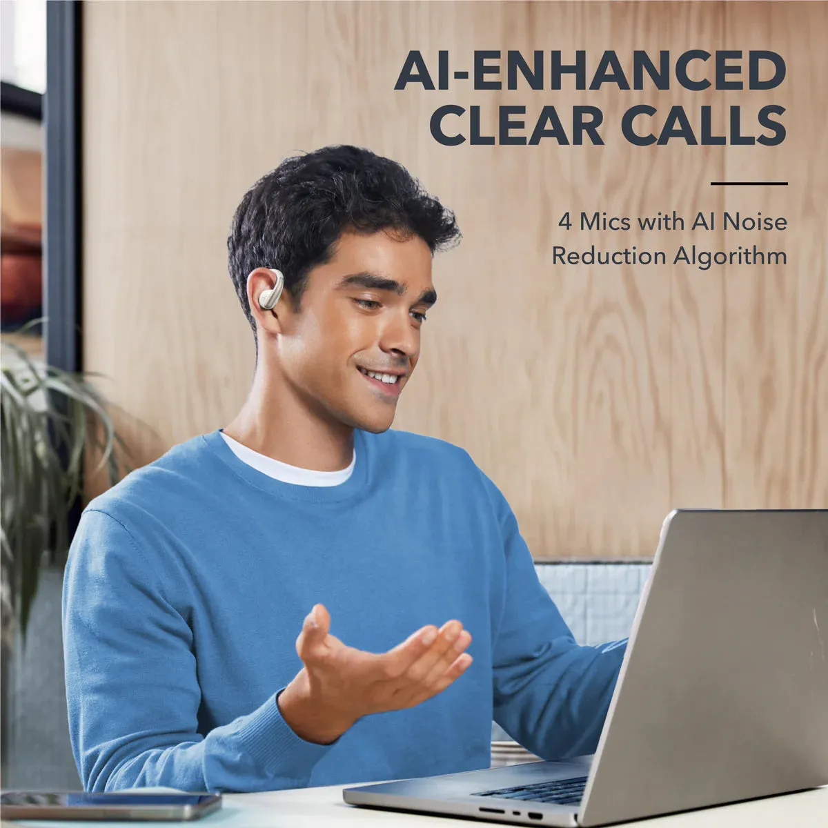 Anker Soundcore AeroFit Wireless Earbuds, White