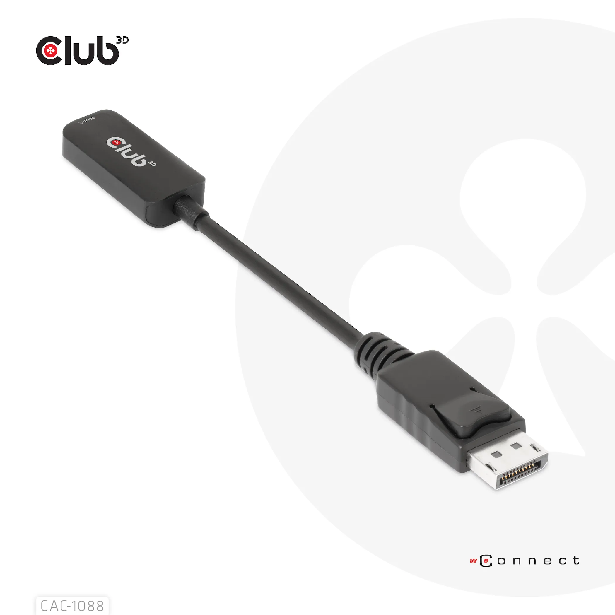 Club 3D DisplayPort 1.4 - HDMI 4K120Hz/8K60Hz -sovitin, Musta