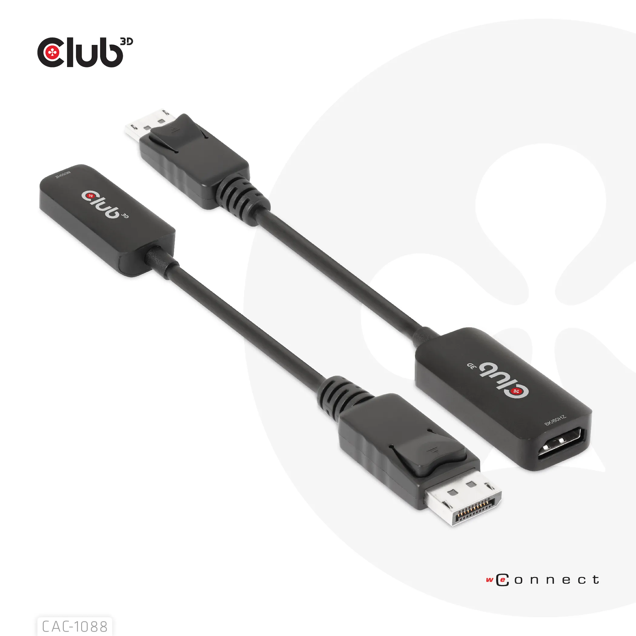 Club 3D DisplayPort 1.4 - HDMI 4K120Hz/8K60Hz -sovitin, Musta