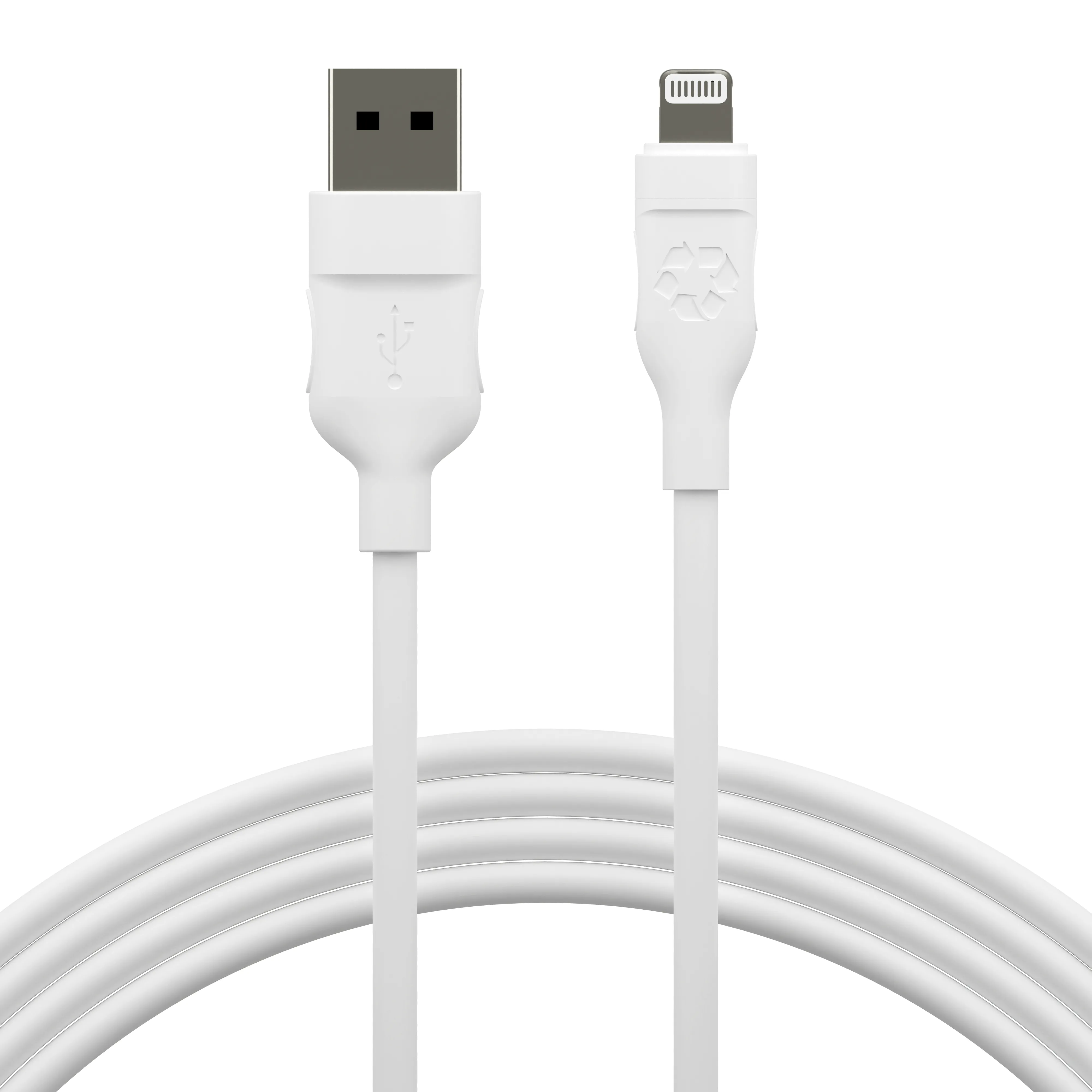 Re-charge - Cable - USB-A to MFI Lightning - TPE, White 2.5m