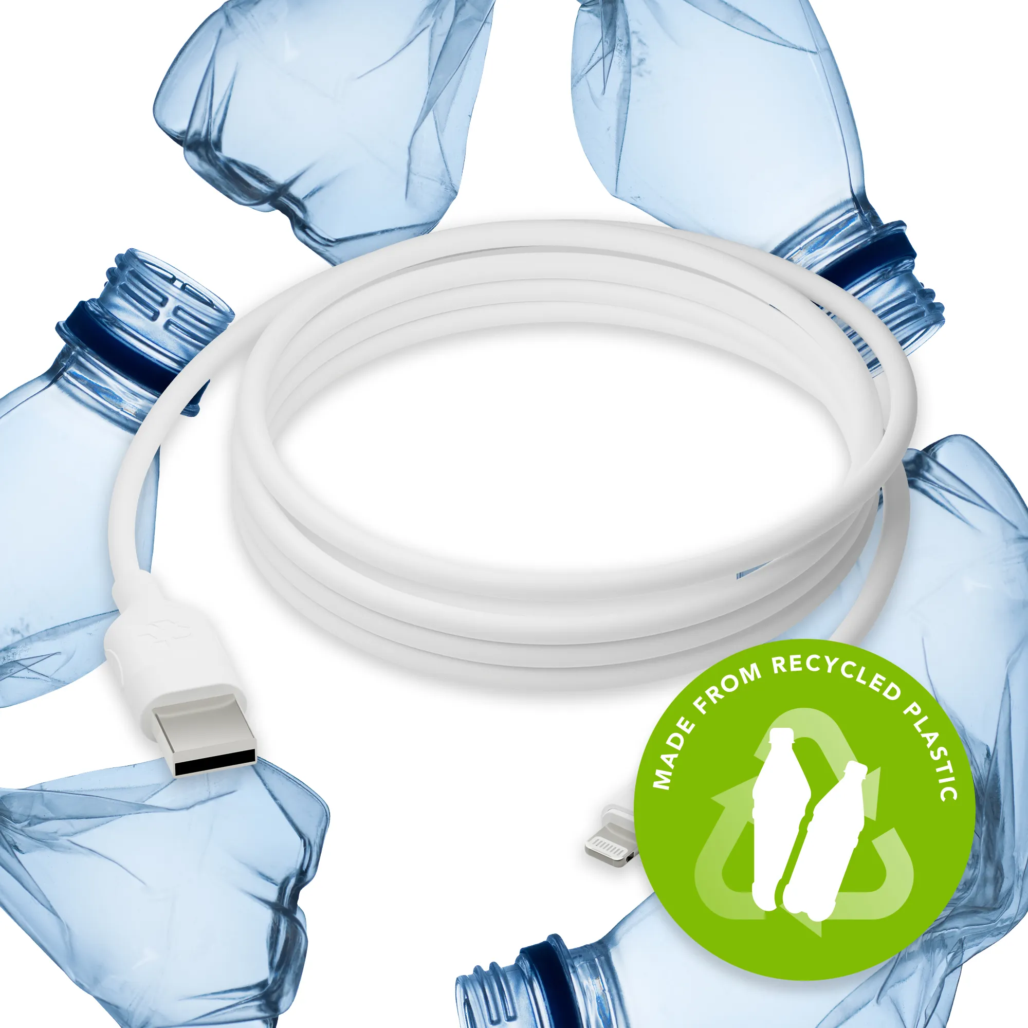Re-charge - Cable - USB-A to MFI Lightning - TPE, White 2.5m