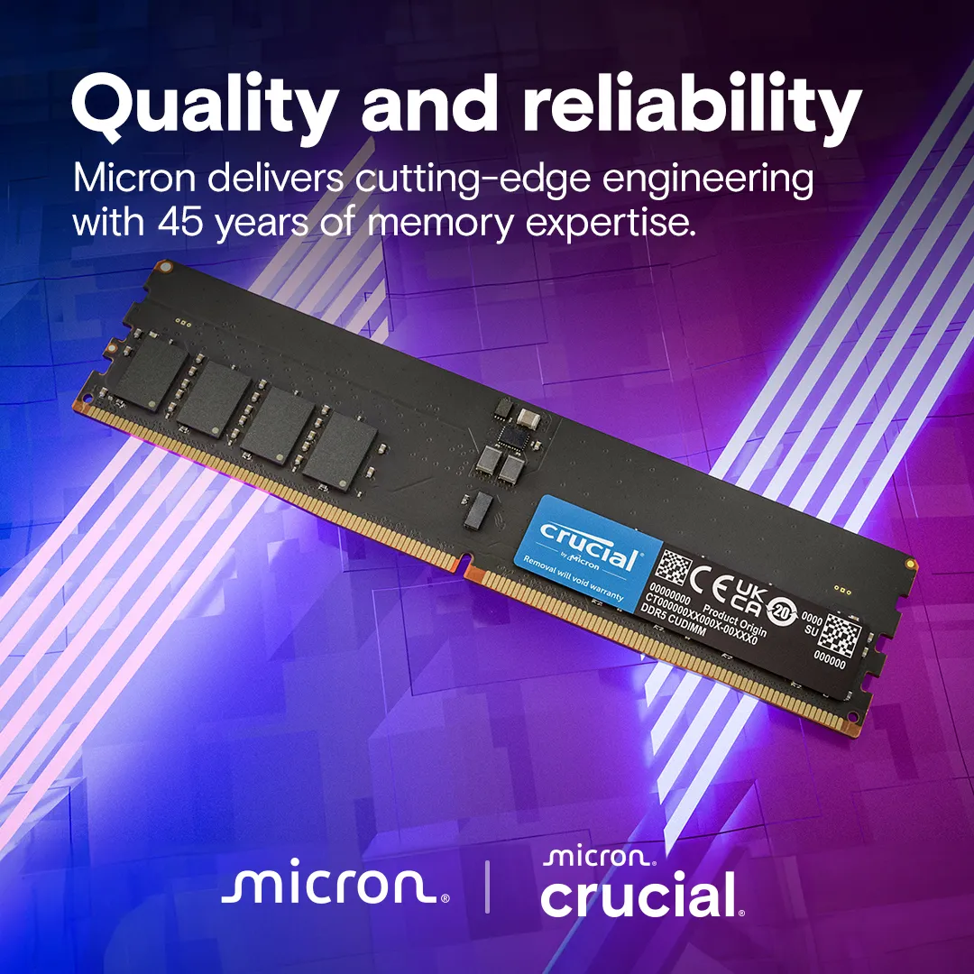 Crucial CT2K16G64C52CU5 32GB (2 x 16GB) DDR5 , 52 - memory, Black
