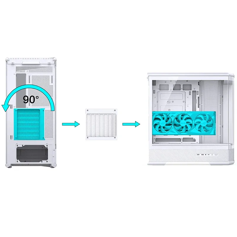 Jonsbo D400 -miditornikotelo ikkunalla, valkoinen