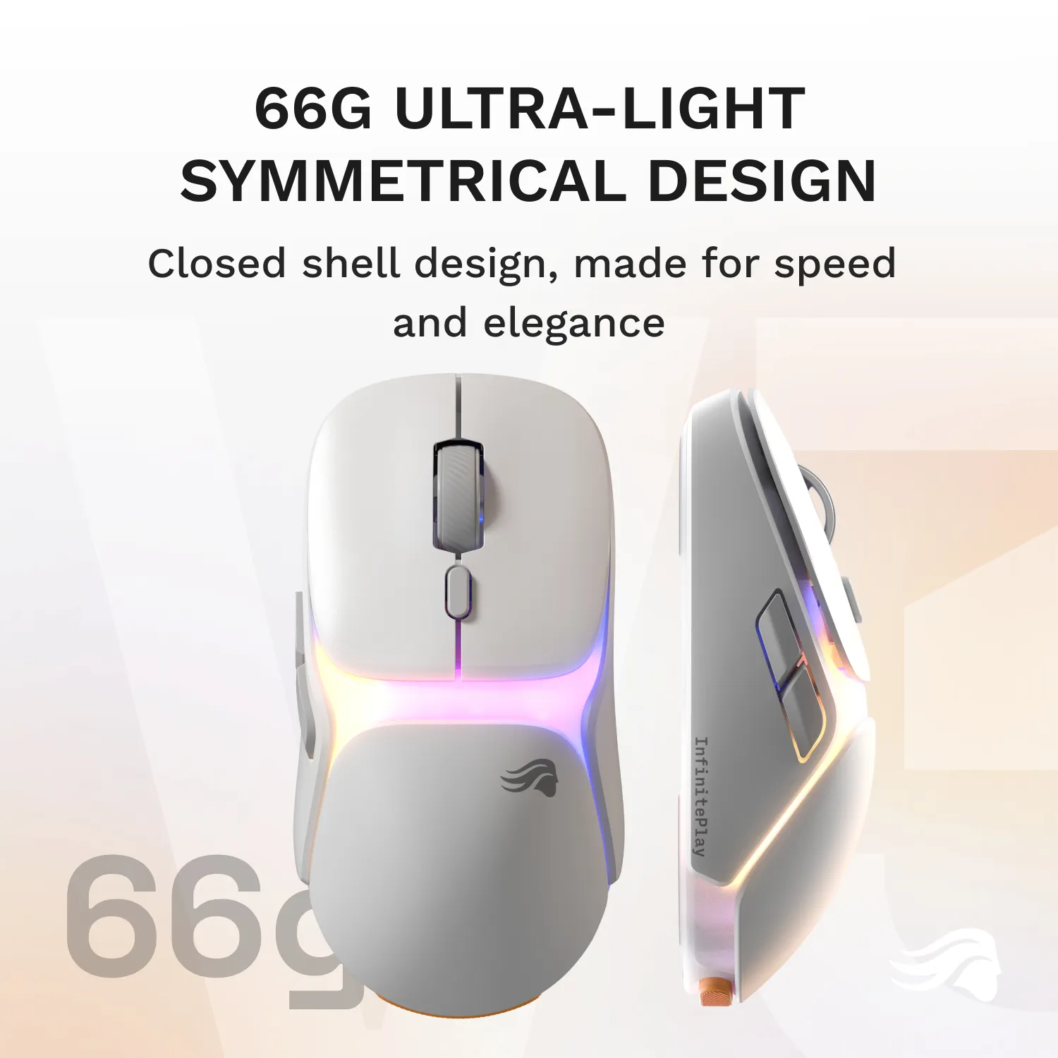 Glorious Model O3 Wireless Gaming Mouse, White