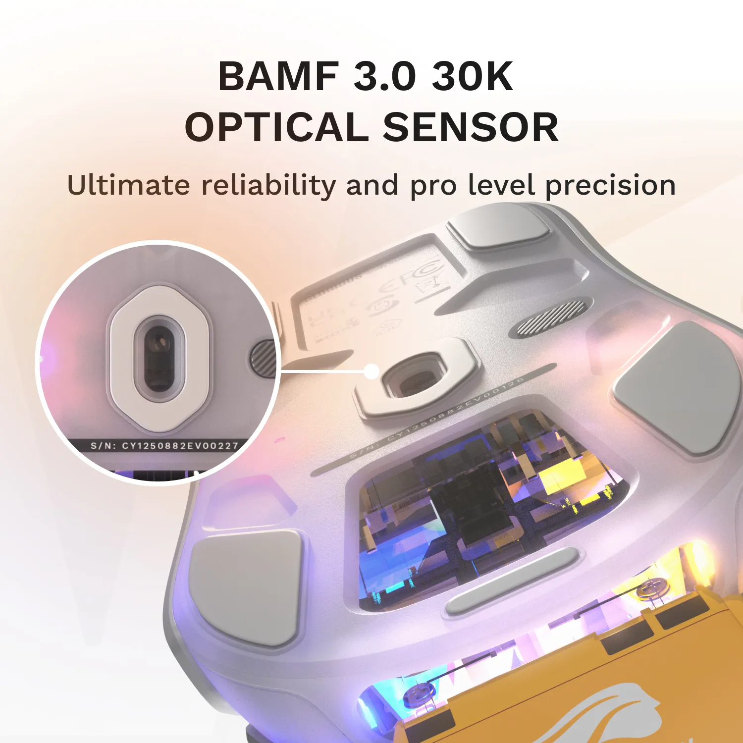 Glorious Model O3 Wireless Gaming Mouse, White