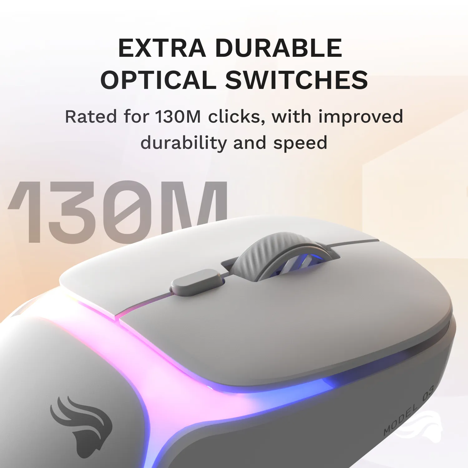 Glorious Model O3 Wireless Gaming Mouse, White