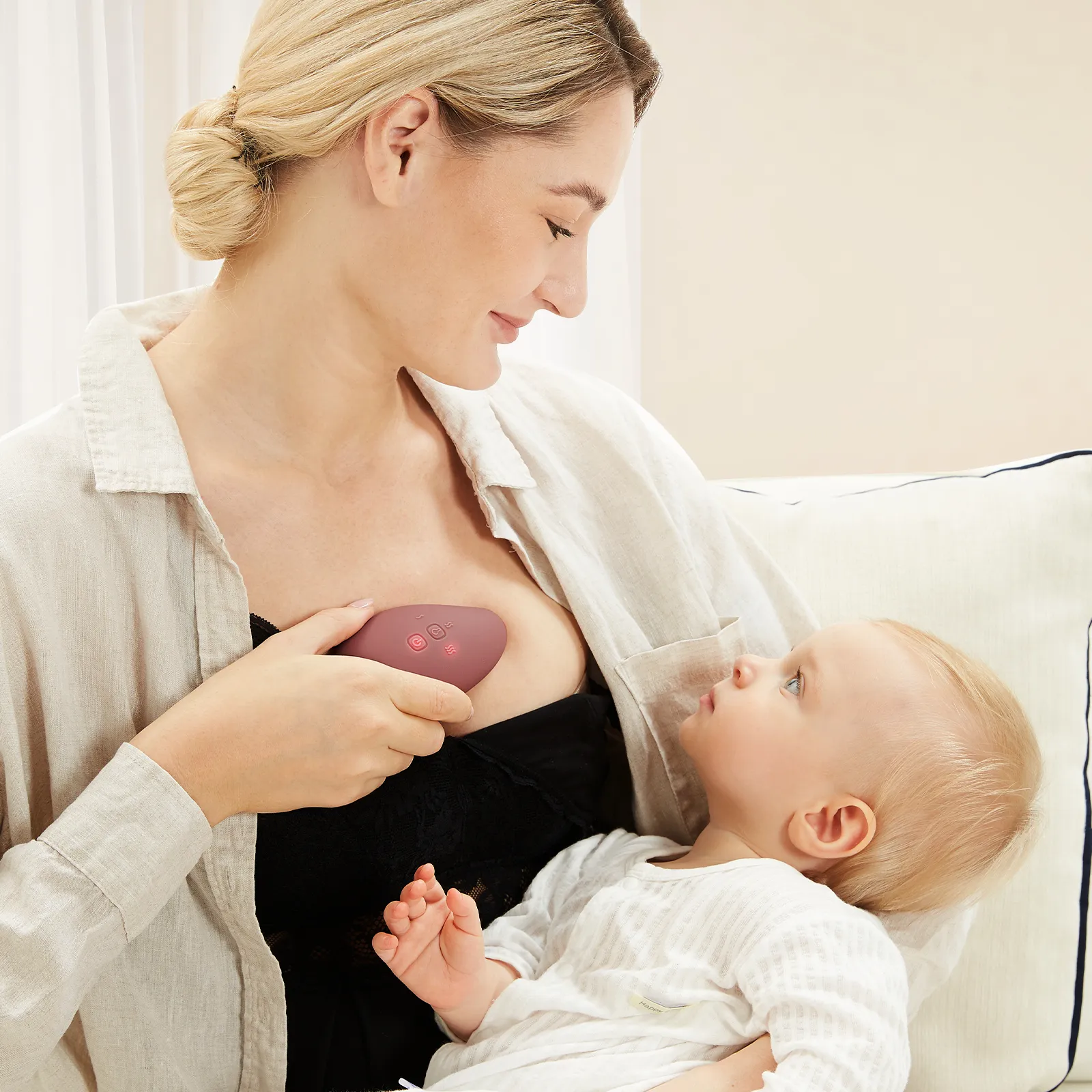 Momcozy A1 LM008-IR00BA-B amningsmassager rosa