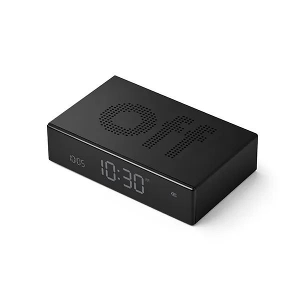 Lexon Flip Premium Black Alarm Clock