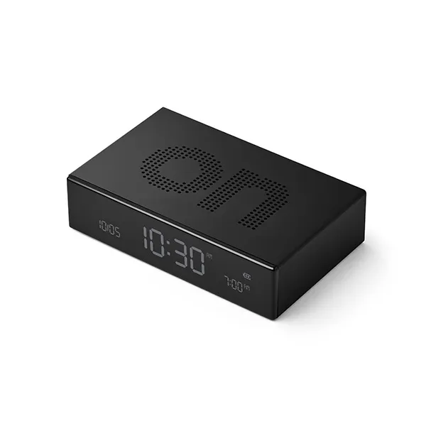Lexon Flip Premium Black Alarm Clock